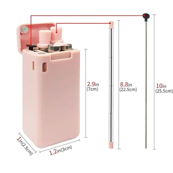 Foldable Straw With Storage Box