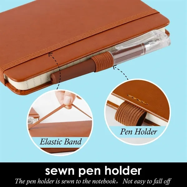 Pocket Notebook Journals A6 Mini Note pads with Pen Holder