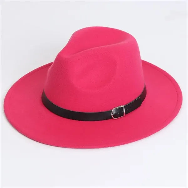 Womens Classic Wide Brim Floppy Panama Fedora Hat