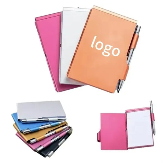 Mini Metal Cover Pocket Notebook Aluminum With Pen