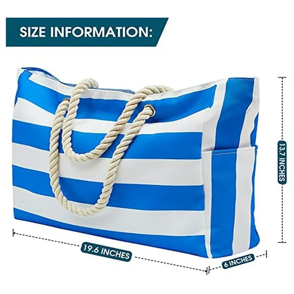 Striped Beach Bag Large Capacity Travel