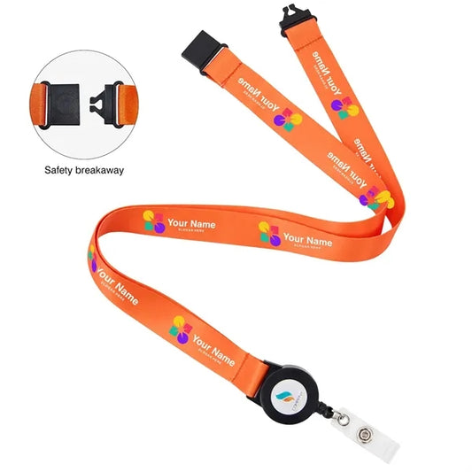 3/4" Sublimated Lanyard Badge Reel Combo & Safety Breakaway