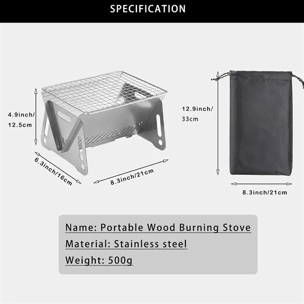 Portable Folding Camping Stove with Grill