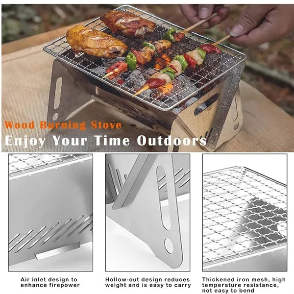 Portable Folding Camping Stove with Grill