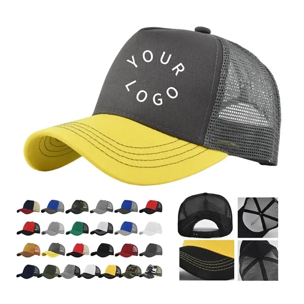 Hard Top 5 Panel Mesh Trucker Cap