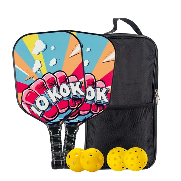 Fiberglass Pickleball Racket Paddle & Ball Set