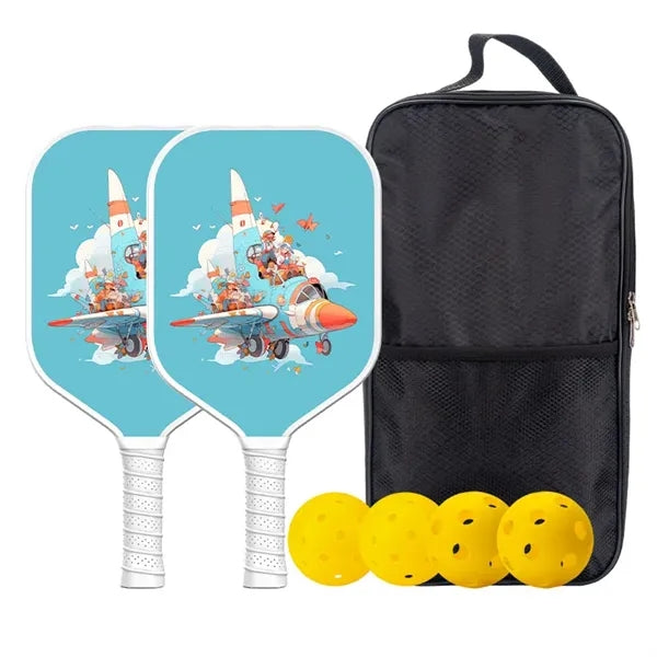 Fiberglass Pickleball Racket Paddle & Ball Set