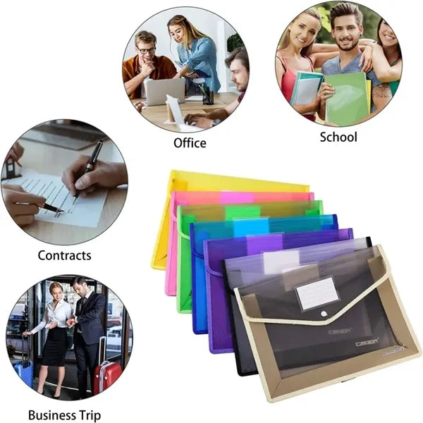 A4 Expanding Office Business File Folder with Label Pocket