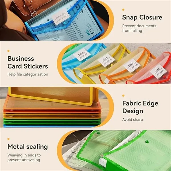 A4 Expanding Office Business File Folder with Label Pocket