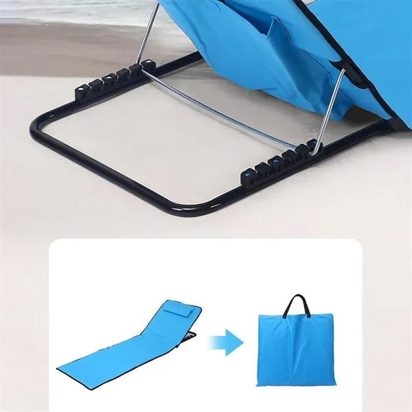 Foldable Beach Lounge Mat with Adjustable Backrest Portable