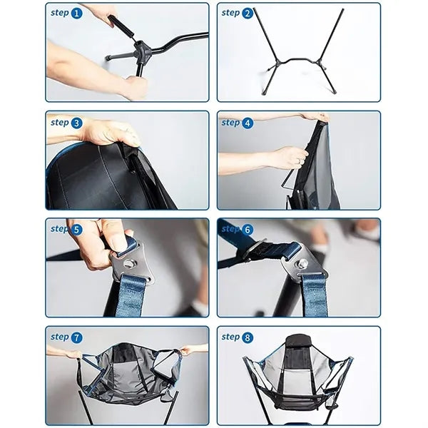Portable Folding Hammock Camping Chair Beach Moon Lounger