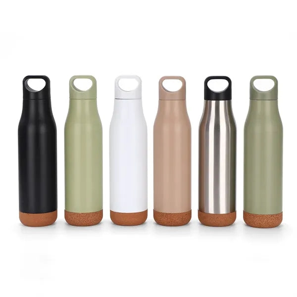 Stainless Steel Water Bottle With Wood Base