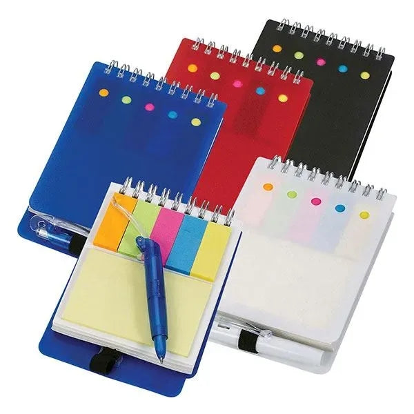 Spiral Jotter With Sticky Notes, Flags & Pen