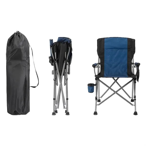 Large Portable Folding Camping Chair with Armrests Carry Bag