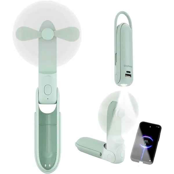 3 IN1 Rechargeable Portable Fan with Power Bank, Flash Light