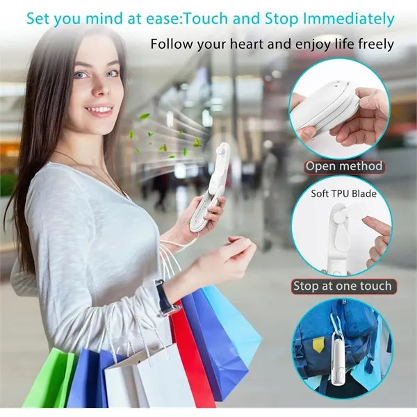3 IN1 Rechargeable Portable Fan with Power Bank, Flash Light