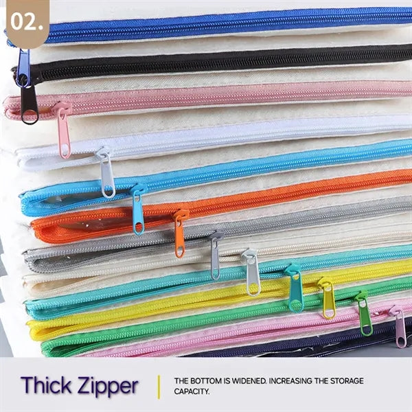 Canvas colorful zipper bag