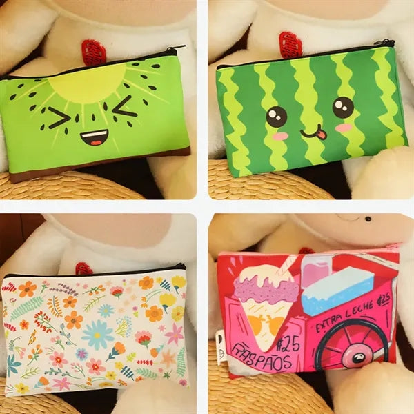 Canvas colorful zipper bag