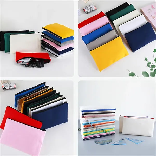 Canvas colorful zipper bag