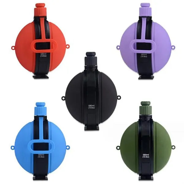 Portable Foldable Silicone Compass Camping Water Bottle