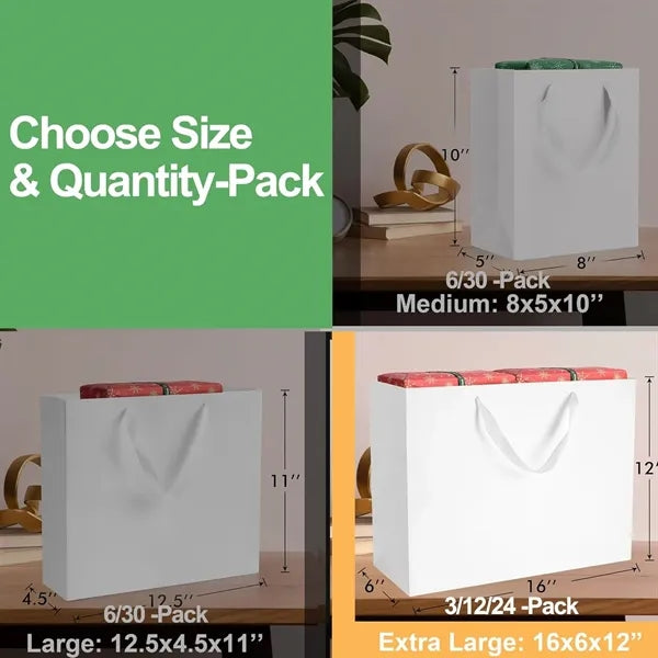 White Paper Euro Tote Bag W/ Cotton Rope Handles