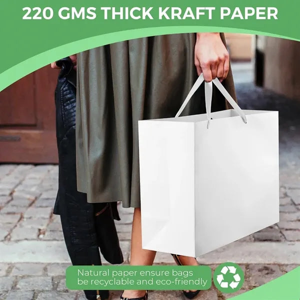 White Paper Euro Tote Bag W/ Cotton Rope Handles