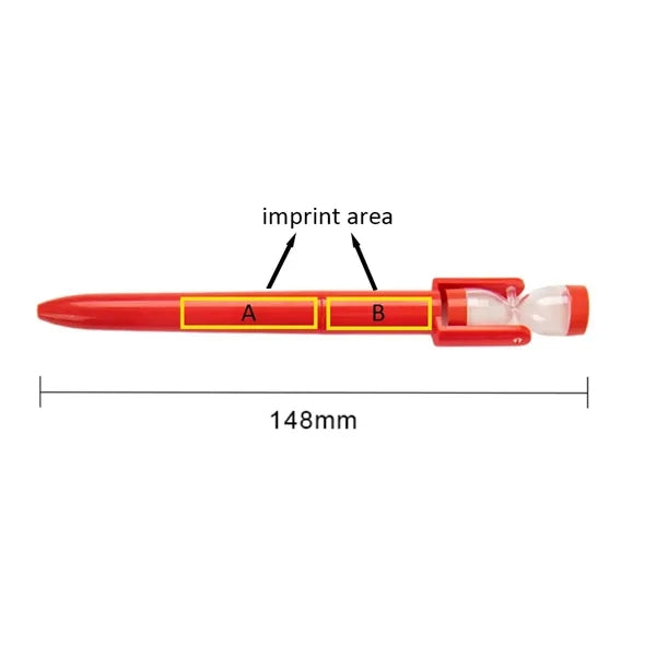 Ballpoint Twist Pen With Sand Clock Hourglass Timer