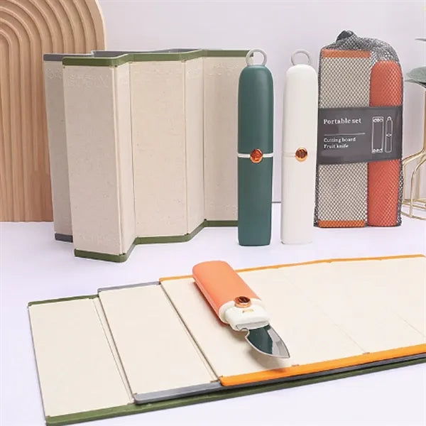 Portable Camping Cutting Board and Knife Set