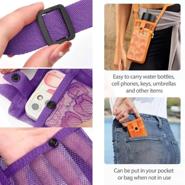 Water Bottle Holder Carrier with Adjustable Shoulder Strap