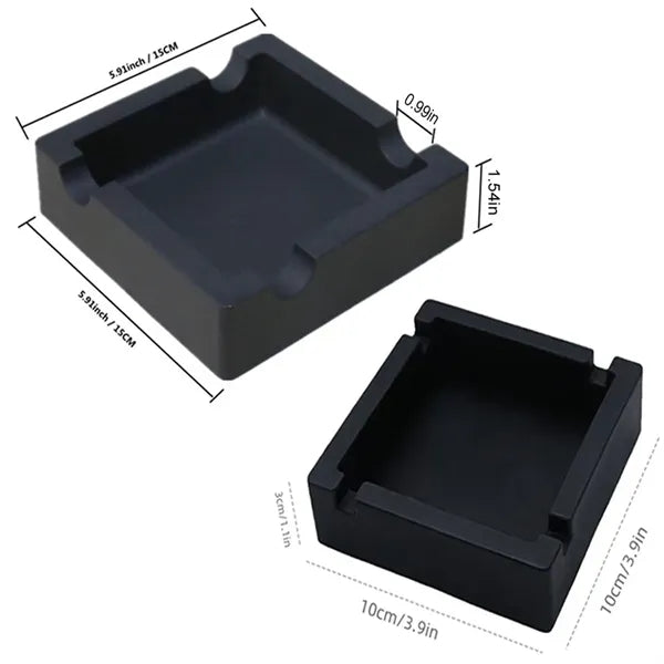 Outdoor Anti-Fall Minimalistic Square Silicone Ashtray