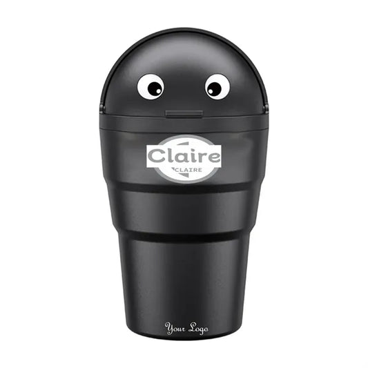 Portable Car Cup Holder Trash Can Bin With Flip Lid
