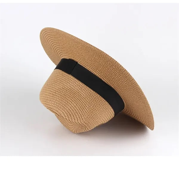 UPF 50+ Women Straw Panama Cap Travel Fedora Beach Sun Hat