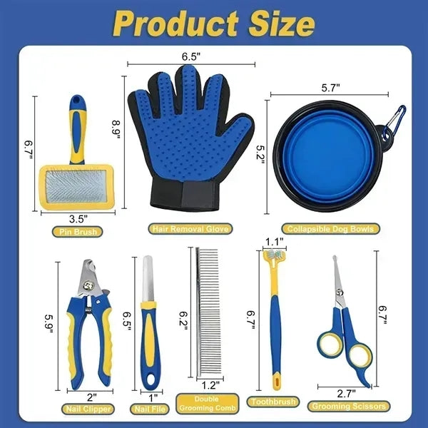 Pet Grooming Kit 8-Piece Set with Storage Bag