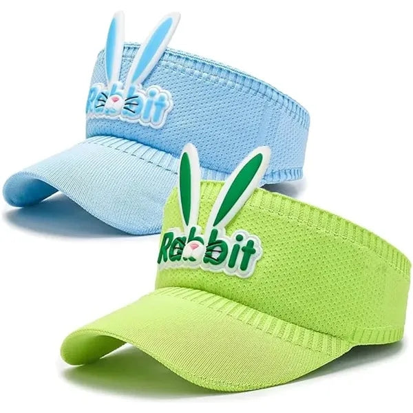 Summer UV Protection Beach Hat Bunny Ears Sun Visor for Kids