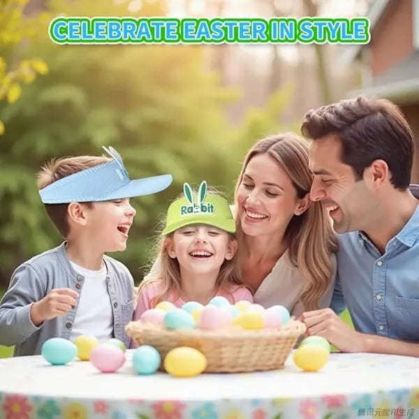 Summer UV Protection Beach Hat Bunny Ears Sun Visor for Kids