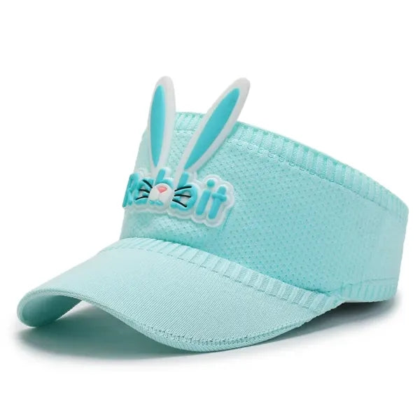 Summer UV Protection Beach Hat Bunny Ears Sun Visor for Kids