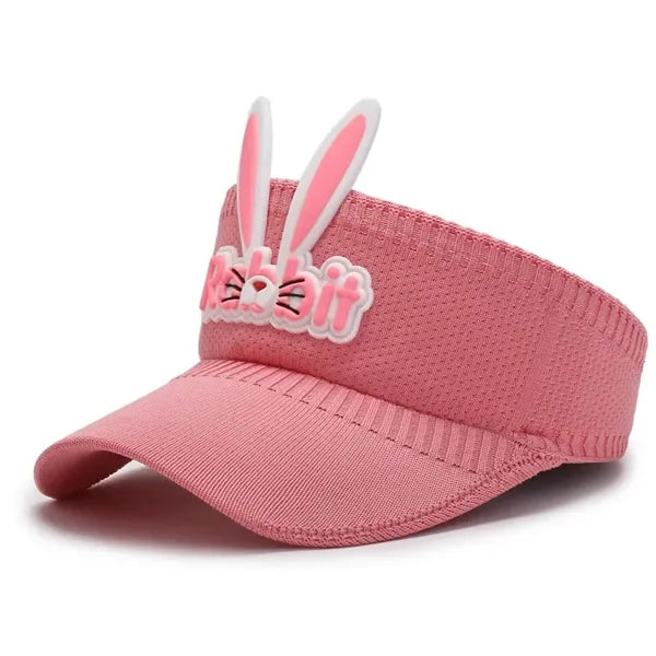 Summer UV Protection Beach Hat Bunny Ears Sun Visor for Kids