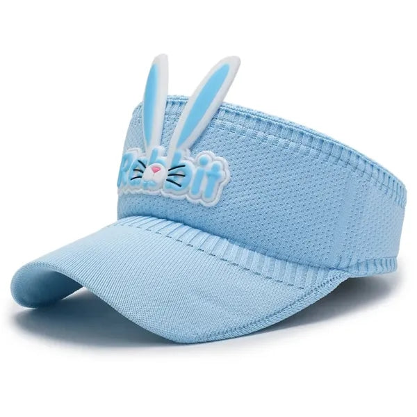Summer UV Protection Beach Hat Bunny Ears Sun Visor for Kids