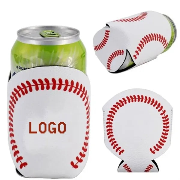 PU Baseball Skin Can Cooler Holder