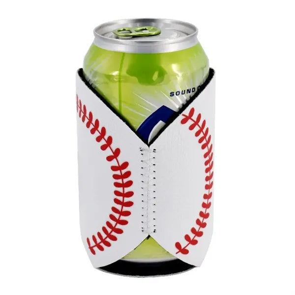 PU Baseball Skin Can Cooler Holder