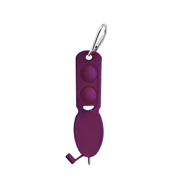 Push Pop Pen Keychain with Carabiner Clip