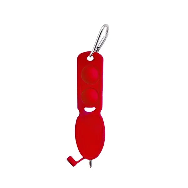 Push Pop Pen Keychain with Carabiner Clip