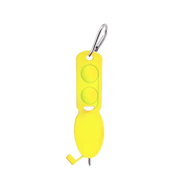 Push Pop Pen Keychain with Carabiner Clip