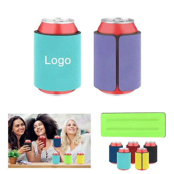 12oz Can Cooler Sleeve With Non Slip Spring Band Wrap