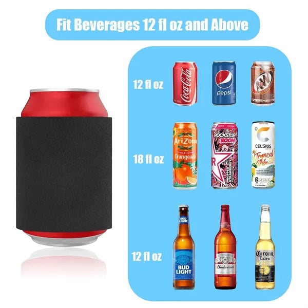 12oz Can Cooler Sleeve With Non Slip Spring Band Wrap