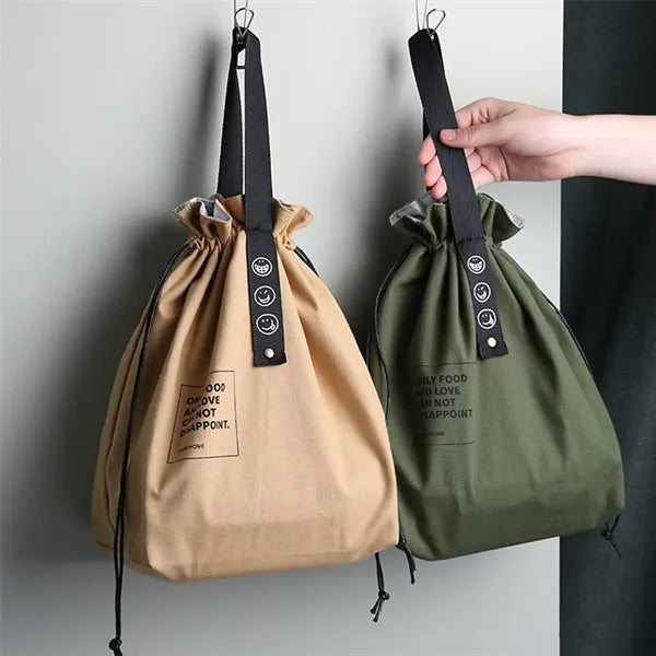 Canvas Drawstring Lunch Bag