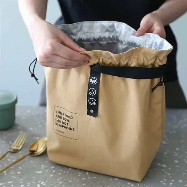 Canvas Drawstring Lunch Bag