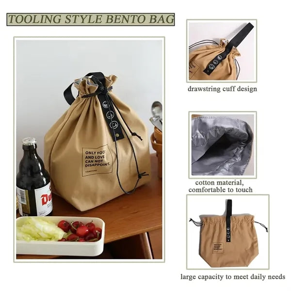 Canvas Drawstring Lunch Bag