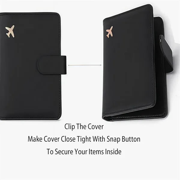 Slim Travel Passport Wallet with Pen Holder