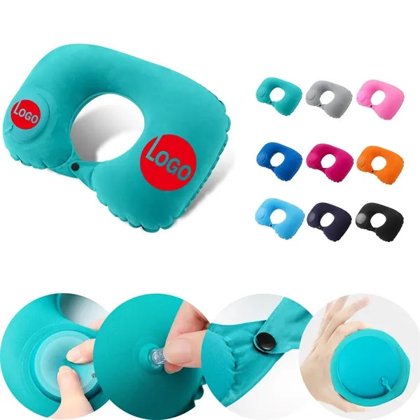 Logo Self-Inflating U Pillow for Travel